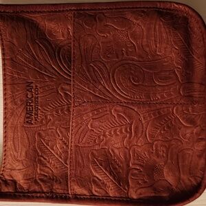 American Leather Co. Embossed Brown Bag - New With Tags